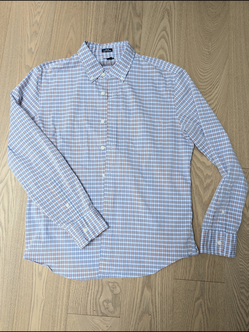 J.Crew Performance Button Down Shirt Mens large Blue Check Untucked